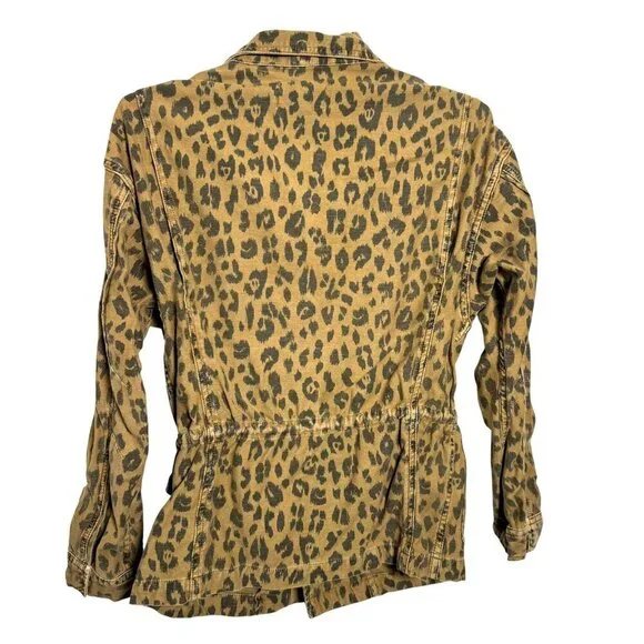 FRAME animal print Cheetah Service Cargo Jacket womens animal print size XXS - Picture 4 of 8